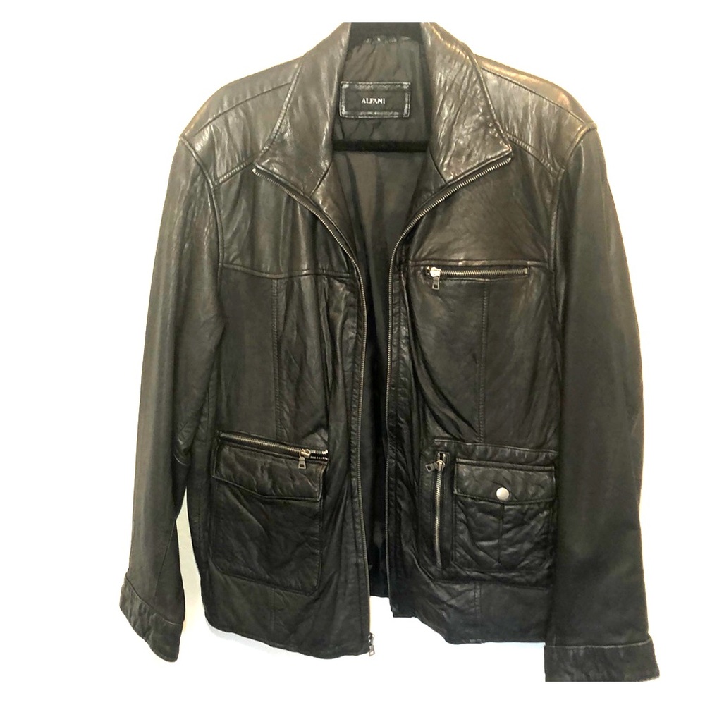Alfani Leather Bomber Jacket